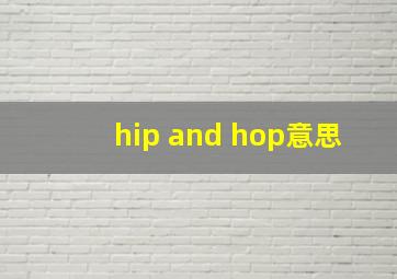 hip and hop意思